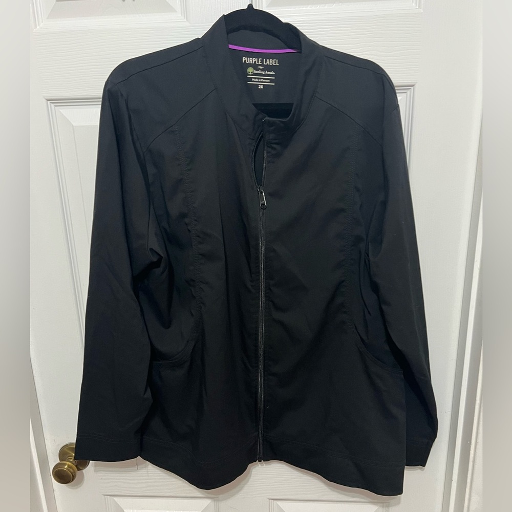 Healing Hands Scrub Jacket Black